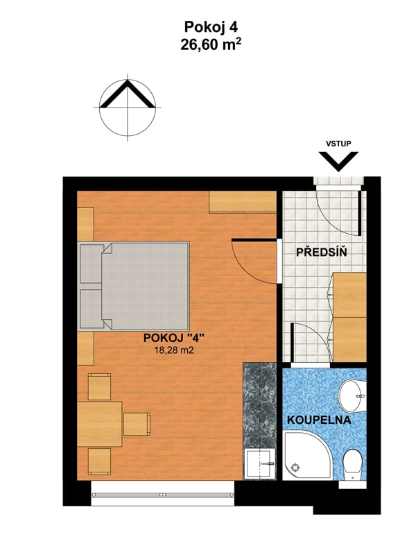 Penzion Sklář - pokoj č. 4
